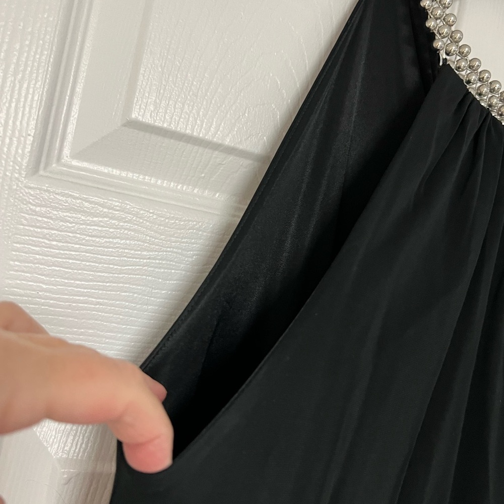 White House Black Market Black Dress with Silver Accents - Picture 3 of 11